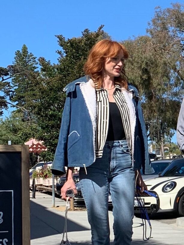 Christina Hendricks - Spotted with a mystery man on Coast Village Road in Montecito
