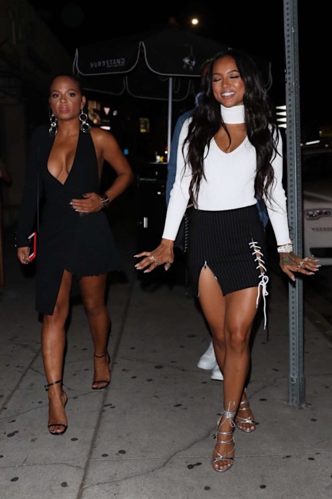 Christina Milian and Karrueche Tran - Arriving at The Nice Guy in West Hollywood