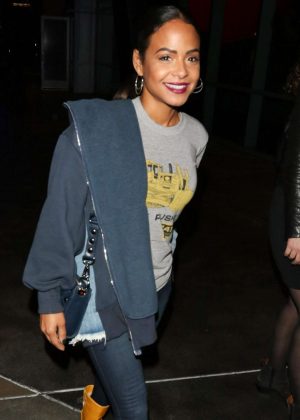 Christina Milian - Arrives at a Lakers game in Los Angeles