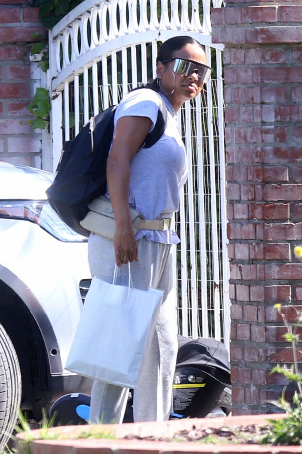 Christina Milian - Heads to a friend's house in Los Angeles