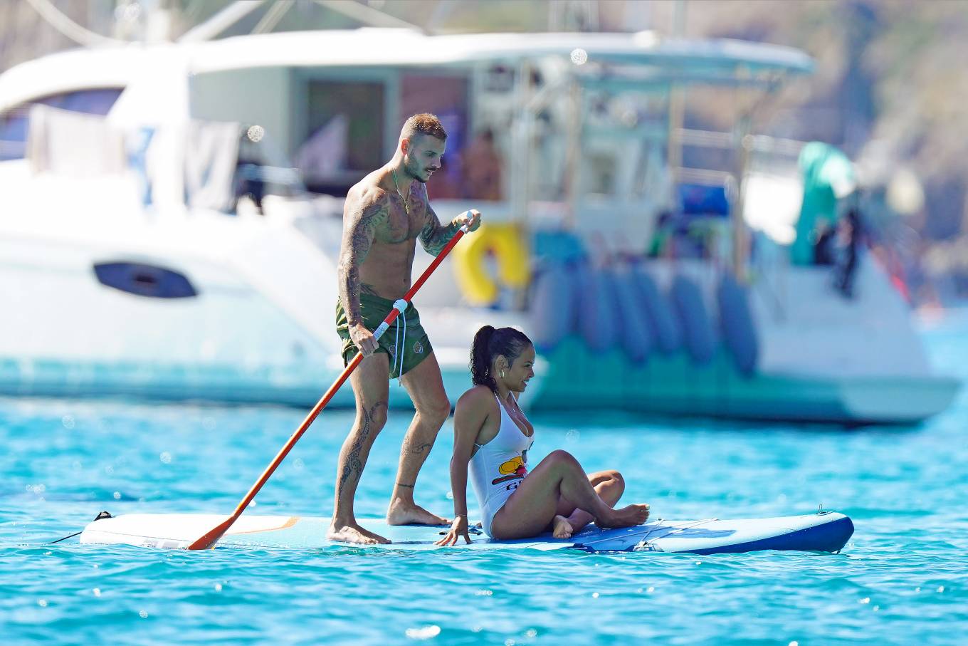 Christina Milian in Bikini on a Yacht in St Tropez 08/24 