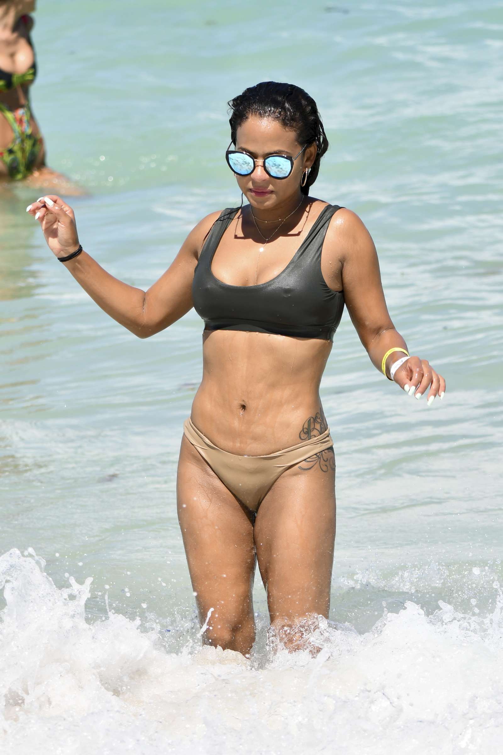 Christina Milian in Bikini at a beach in Miami.