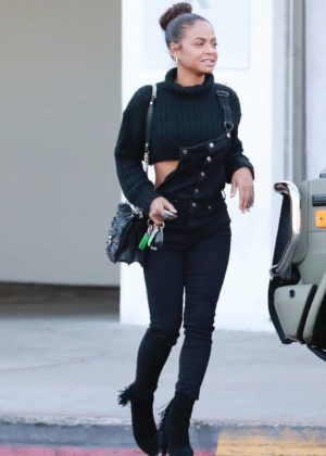 Christina Milian in Black out in Los Angeles