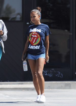 Christina Milian in Shorts - Out in Studio City