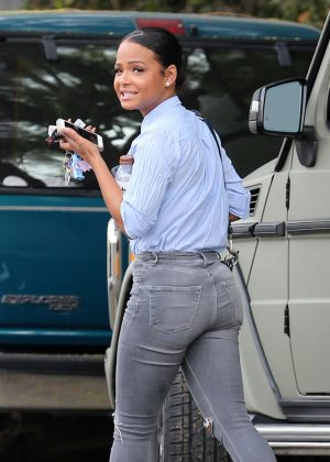 Christina Milian in Tight Jeans Out in Los Angeles