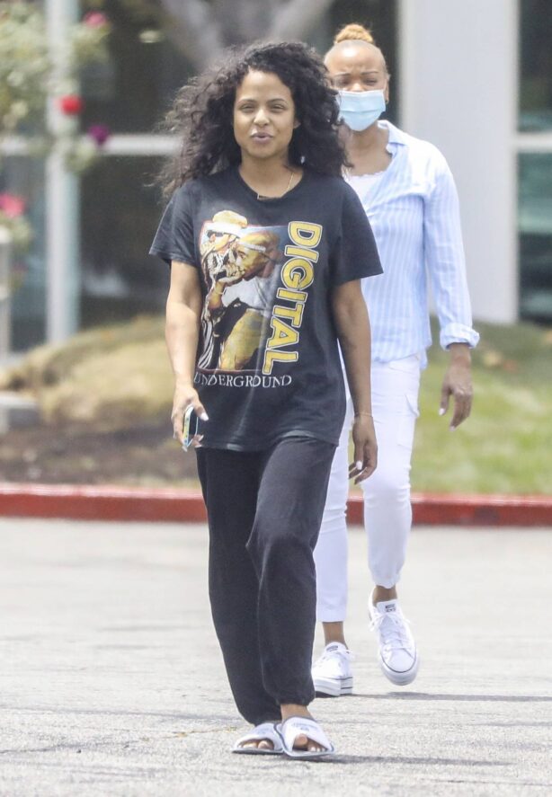 Christina Milian - Seen without makeup in Los Angeles at Mercedes dealership