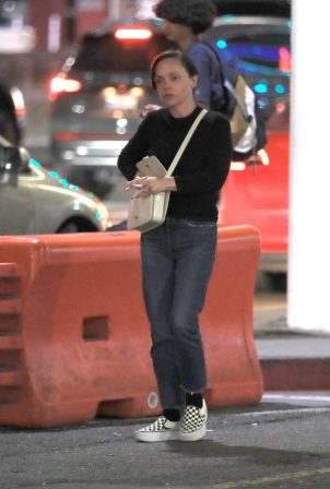 Christina Ricci - Photographed with her family at LAX