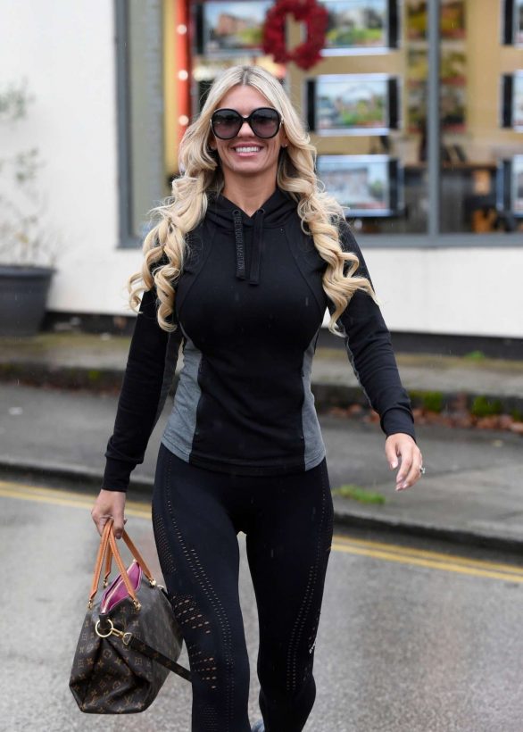 Christine McGuinness in Spandex - Out in London