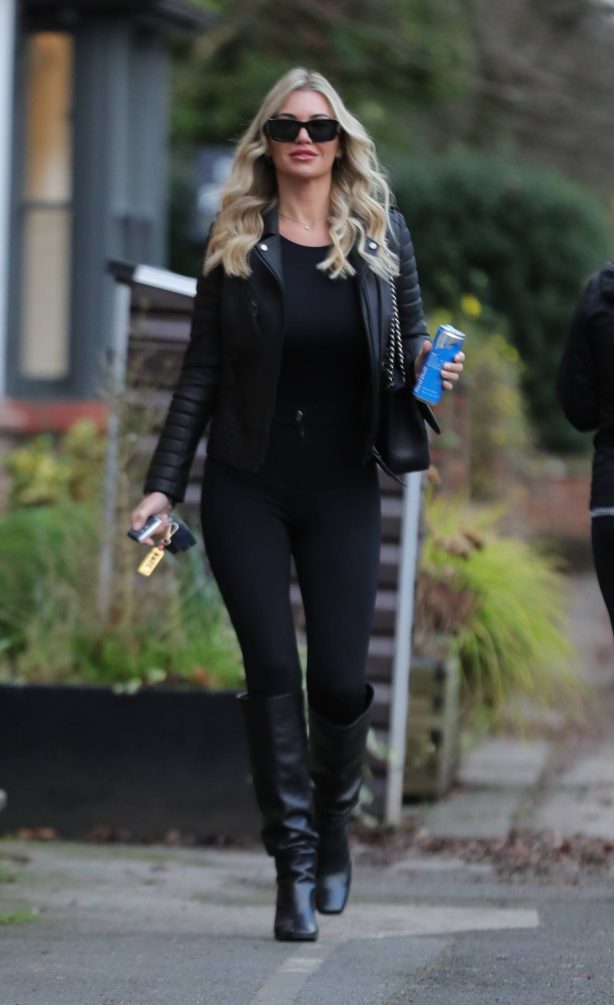 Christine McGuinness - Leaving a hair salon in Cheshire