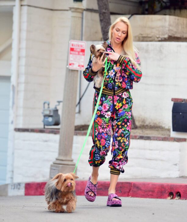 Christine Quinn - Dons a multi colored gucci track suit in Los Angeles