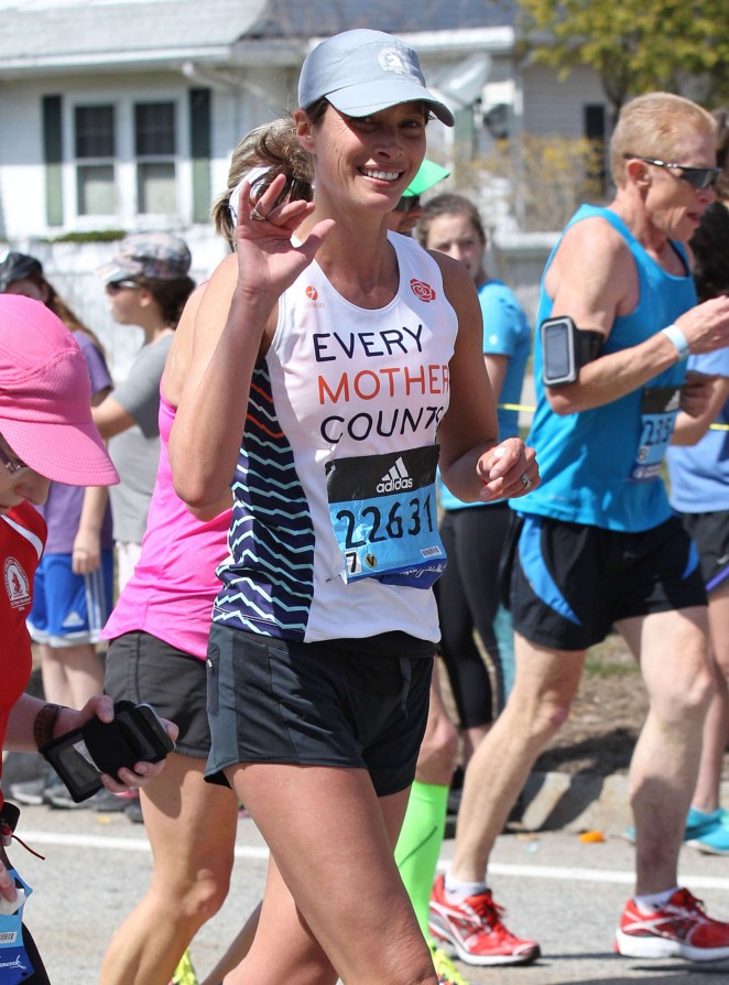 Christy Turlington at 2016 Boston Marathon