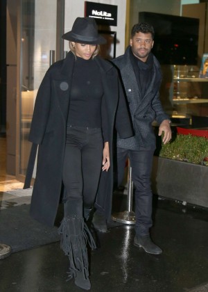 Ciara and her boyfriend Leaving Lolita Restaurant in Paris