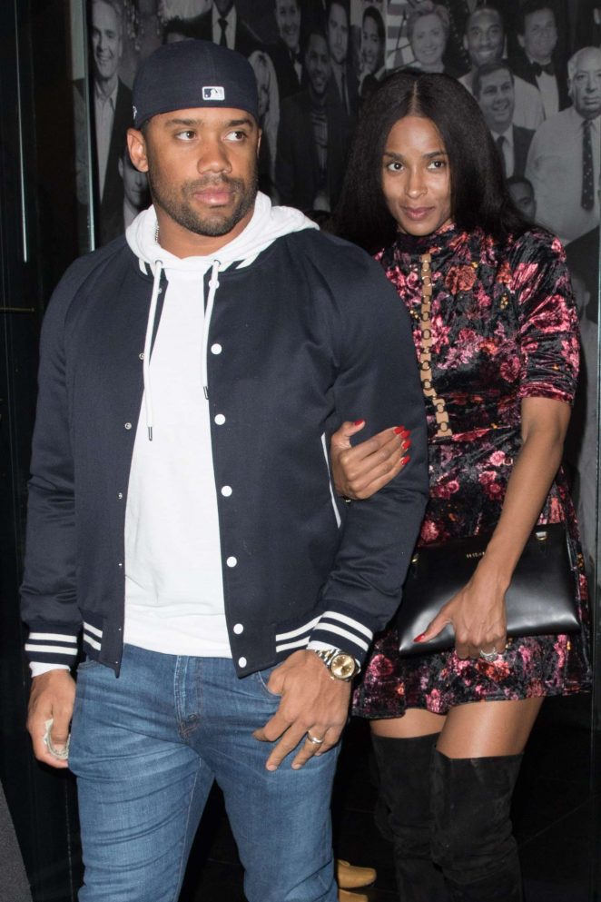 Ciara and Russell Wilson - Leaving Catch in West Hollywood