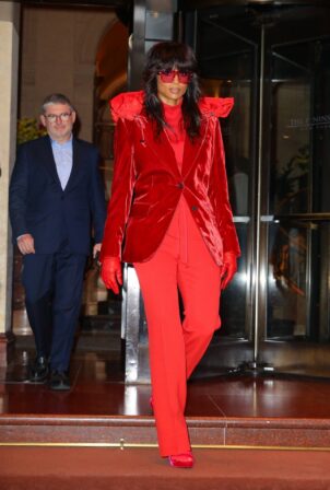 Ciara - In all-red ensemble attend the Michael Kors fashion show in New York