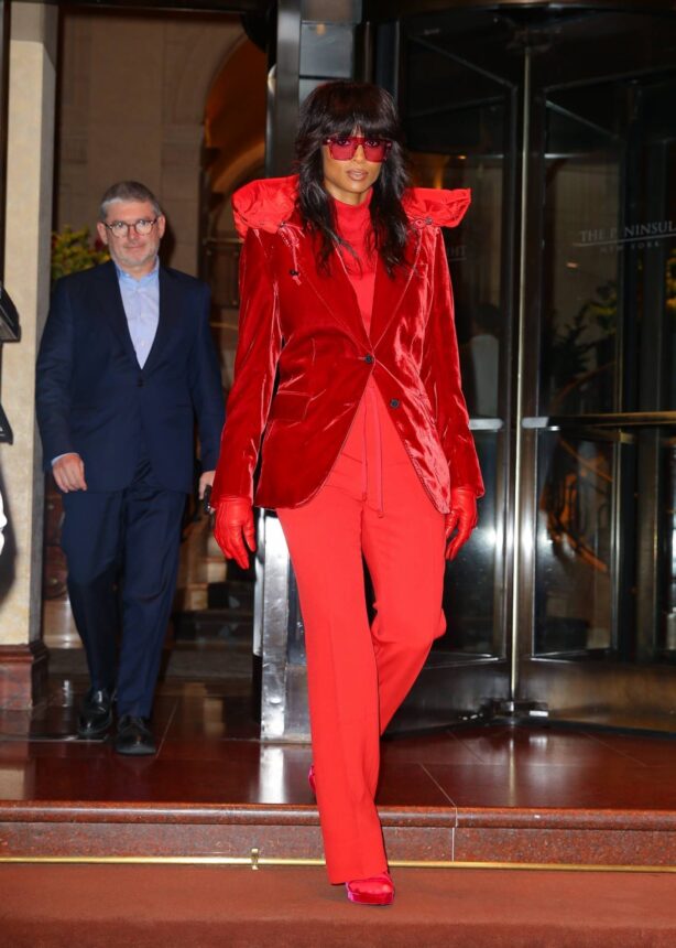 Ciara - In all-red ensemble attend the Michael Kors fashion show in New York