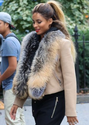 Ciara on a music video shoot in New York City