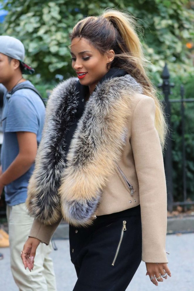 Ciara on a music video shoot in New York City