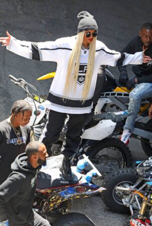 Ciara - On set for a music video in Downtown Los Angeles