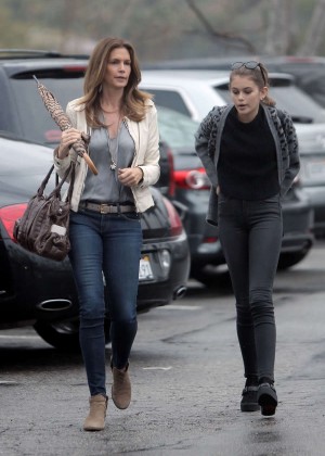 Cindy Crawford and her daughter Kaia Gerber in Tights out in Malibu