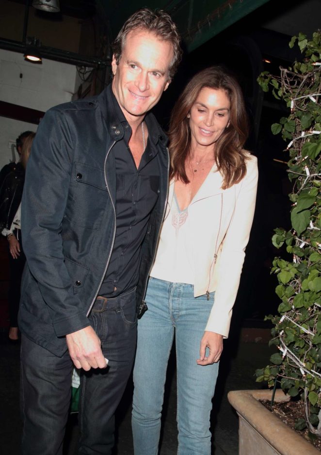 Cindy Crawford and Rande Gerber at Madeo restaurant in LA