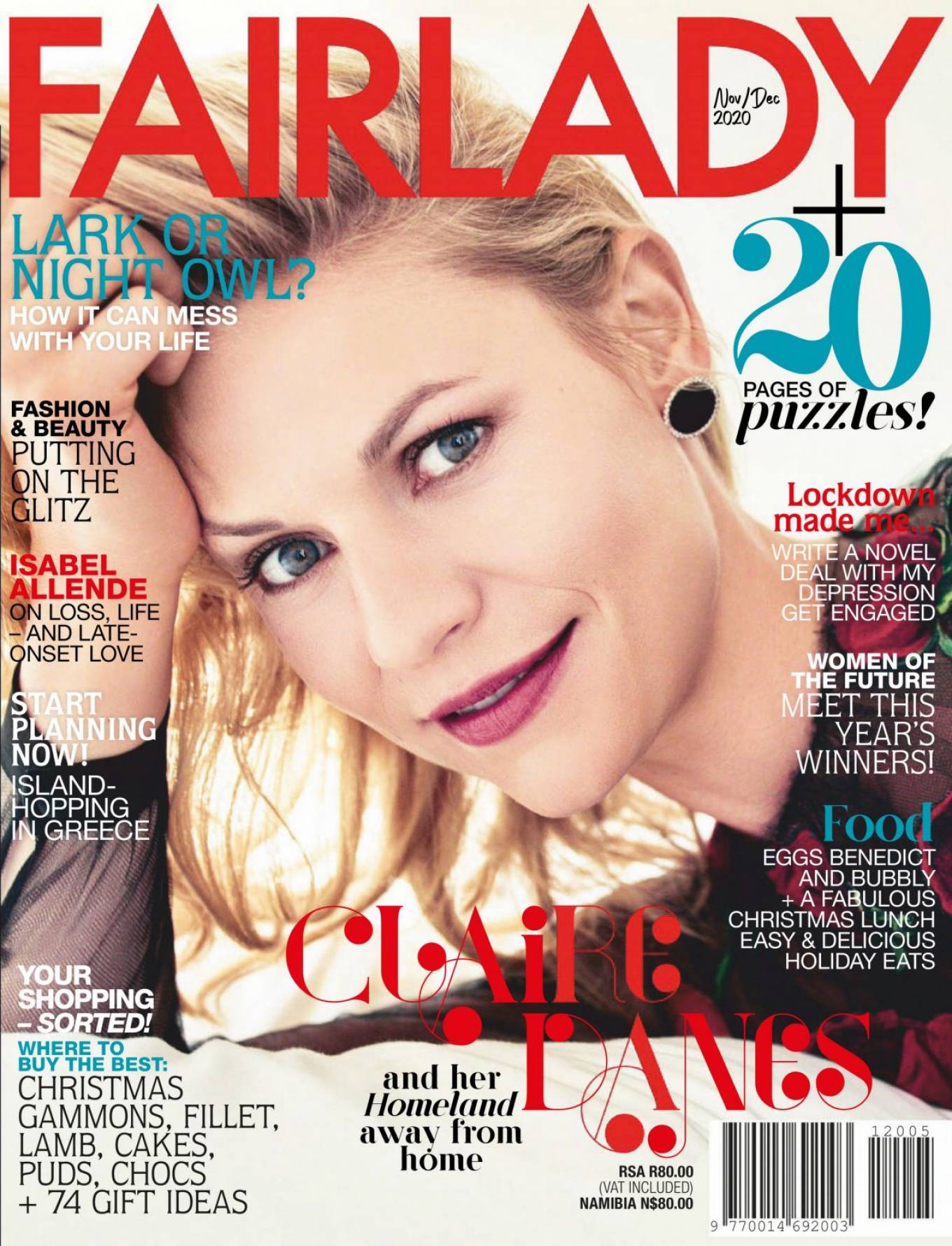 Claire Danes – Fairlady Magazine (November – December 2020)