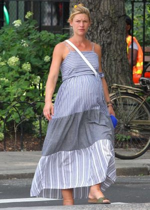 Claire Danes in Long Dress - Out in New York City