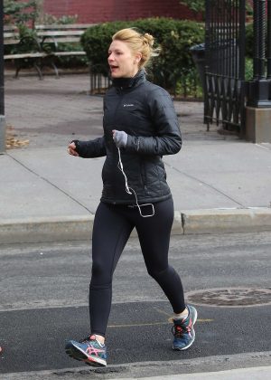 Claire Danes in Tights out in New York