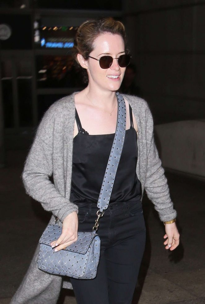 Claire Foy - Arrives at LAX Airport in Los Angeles