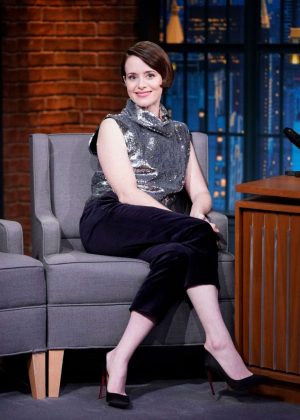 Claire Foy on 'Late Night with Seth Meyers' in New York City