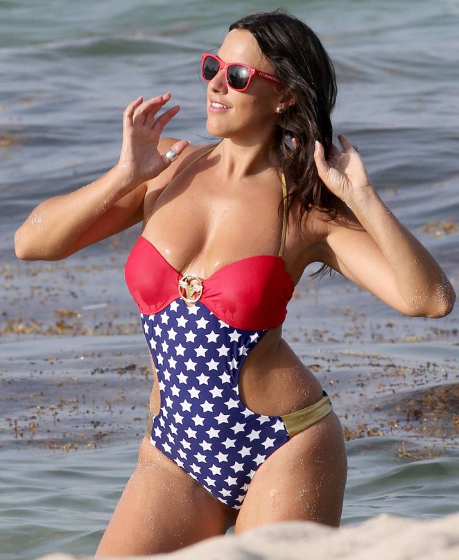 Claudia Romani in Bikini on Miami Beach