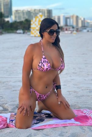 Claudia Romani - In bikini posing in Callista Couture on Miami Beach
