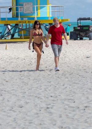 Claudia Romani in Bikini with Chris Johns in Miami