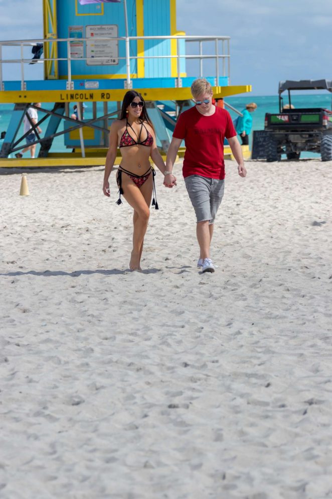 Claudia Romani in Bikini with Chris Johns in Miami