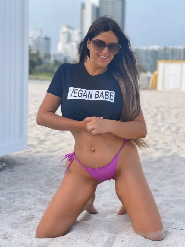 Claudia Romani - Photoshoot in South Beach for local brand Vegan Babe Miami