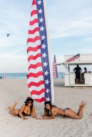 Claudia Romani - With Lauren Francesca - Posing in bikinis in Miami