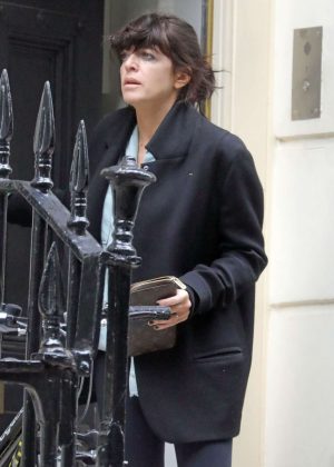 Claudia Winkleman without make up out in London