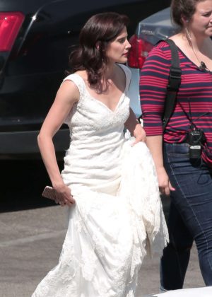 Cobie Smulders on set of 'Literally Right Before Aaron' in Los Angeles