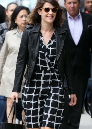 Cobie Smulders in Mini Dress Out in NYC