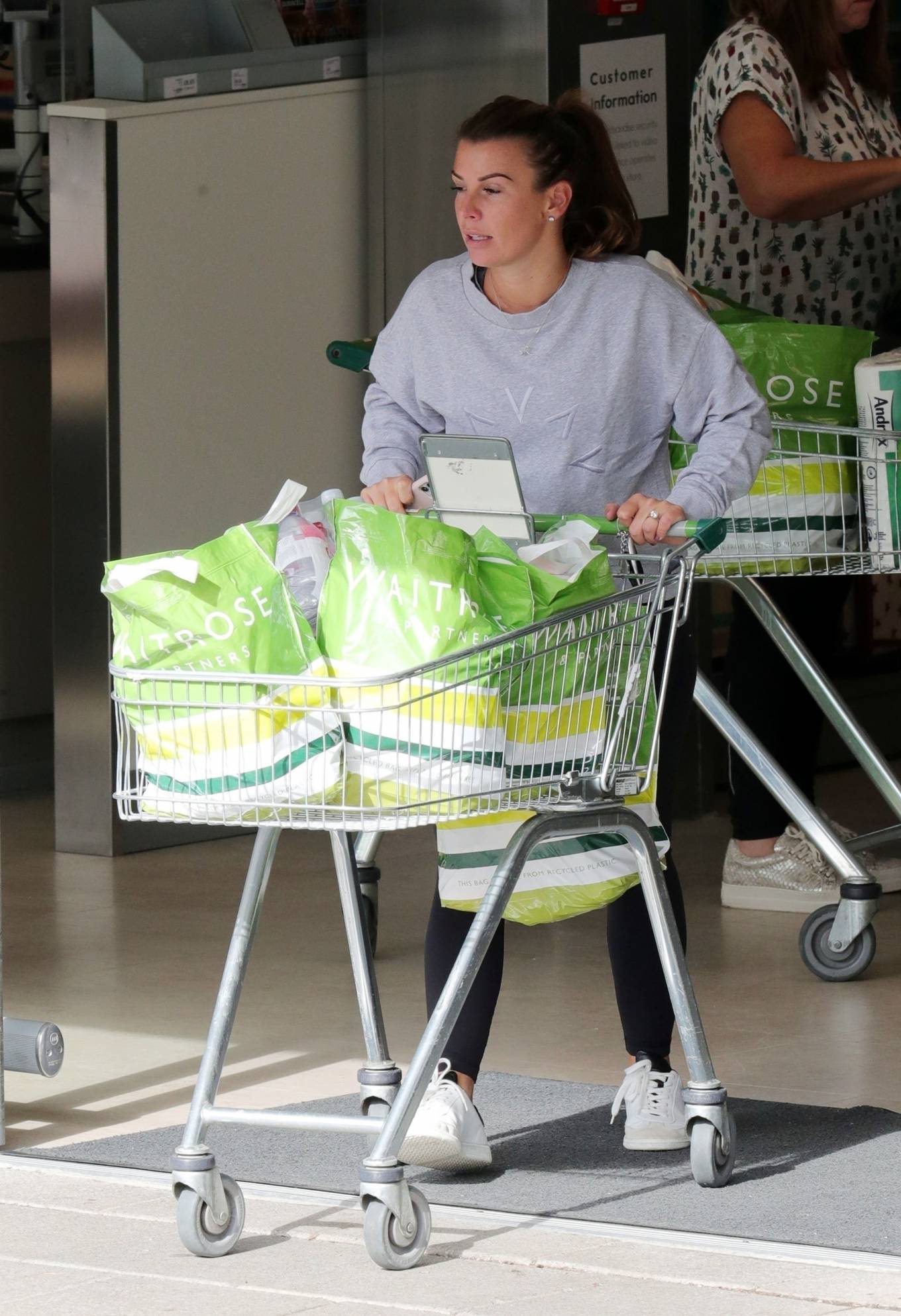 Coleen Rooney shopping at Waitrose supermarket