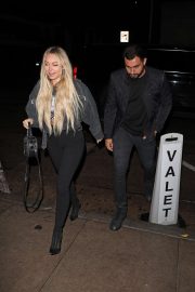 Corinne Olympios is seen going to Craig's restaurant in West Hollywood