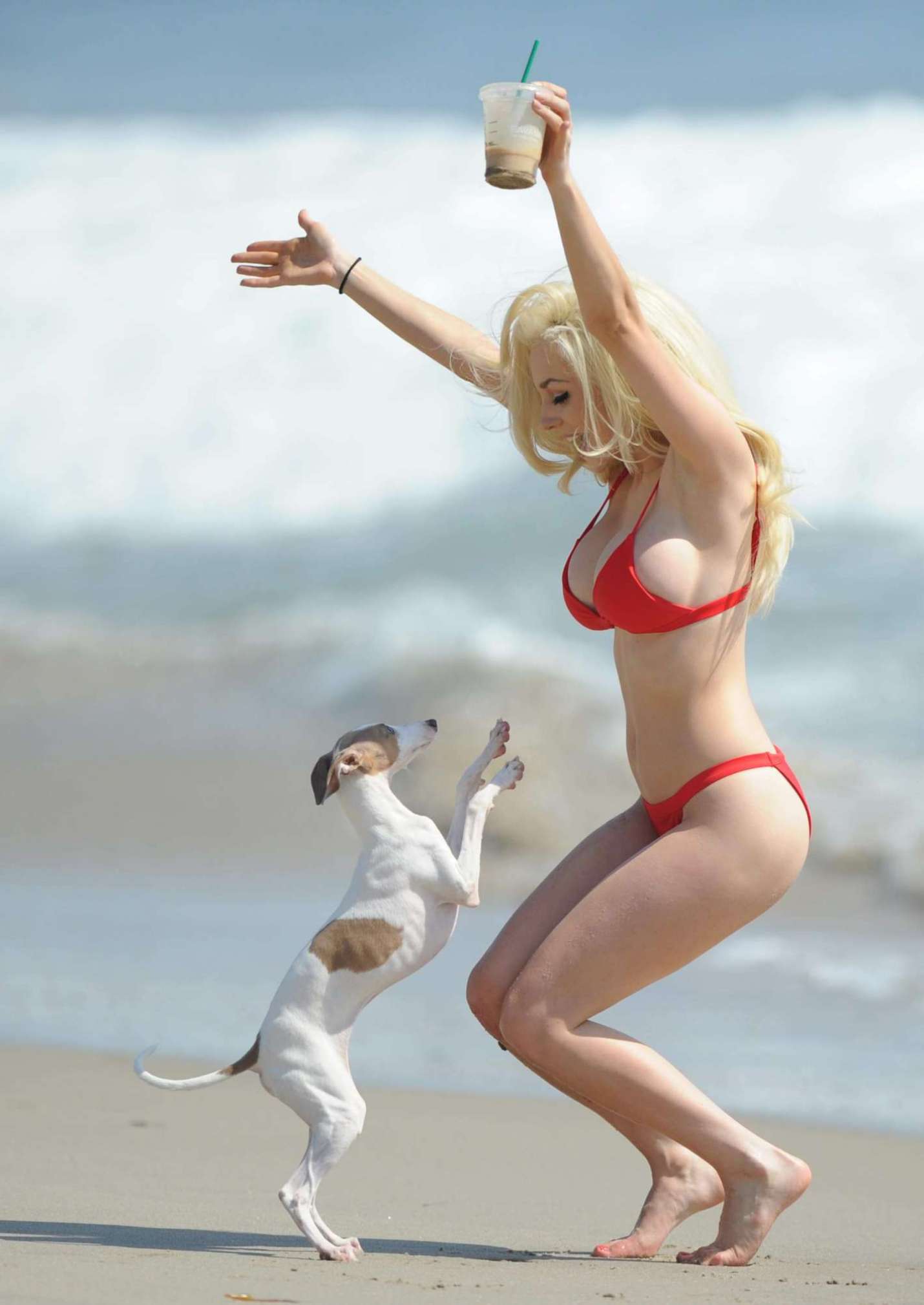 Courtney Stodden 2017 : Courtney Stodden: In Red Bikini at the beach in Los...
