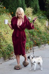 Courtney Stodden walking her pug puppy in Los Angeles