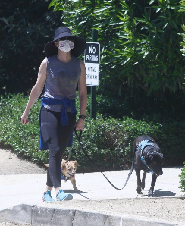 Courtney Thorne-Smith - Takes her pups out for a walk in Palisades