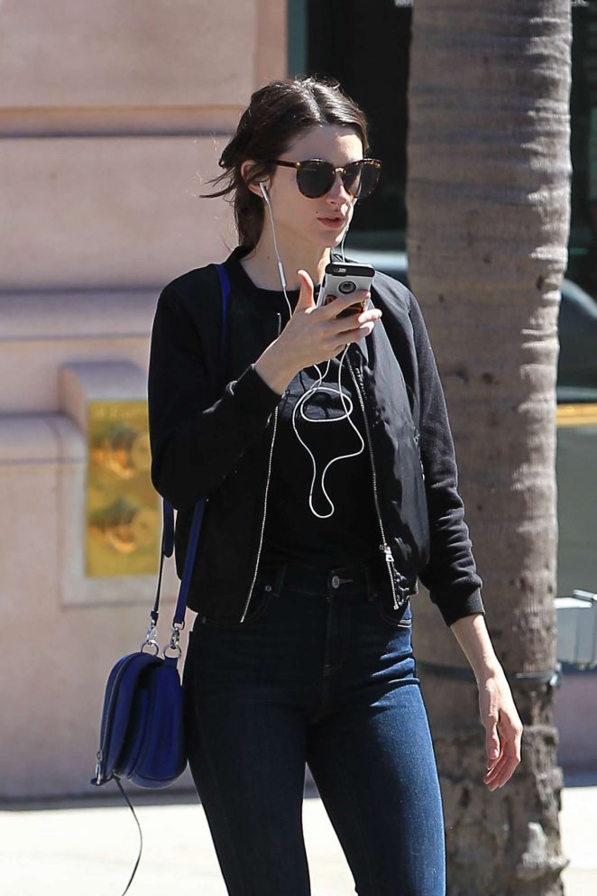 Crystal Reed shopping in Beverly Hills