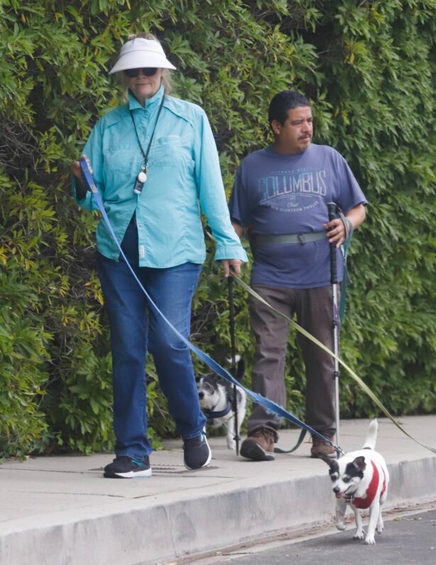 Cybill Shepherd - Out with the dogs for a walk in Los Angeles