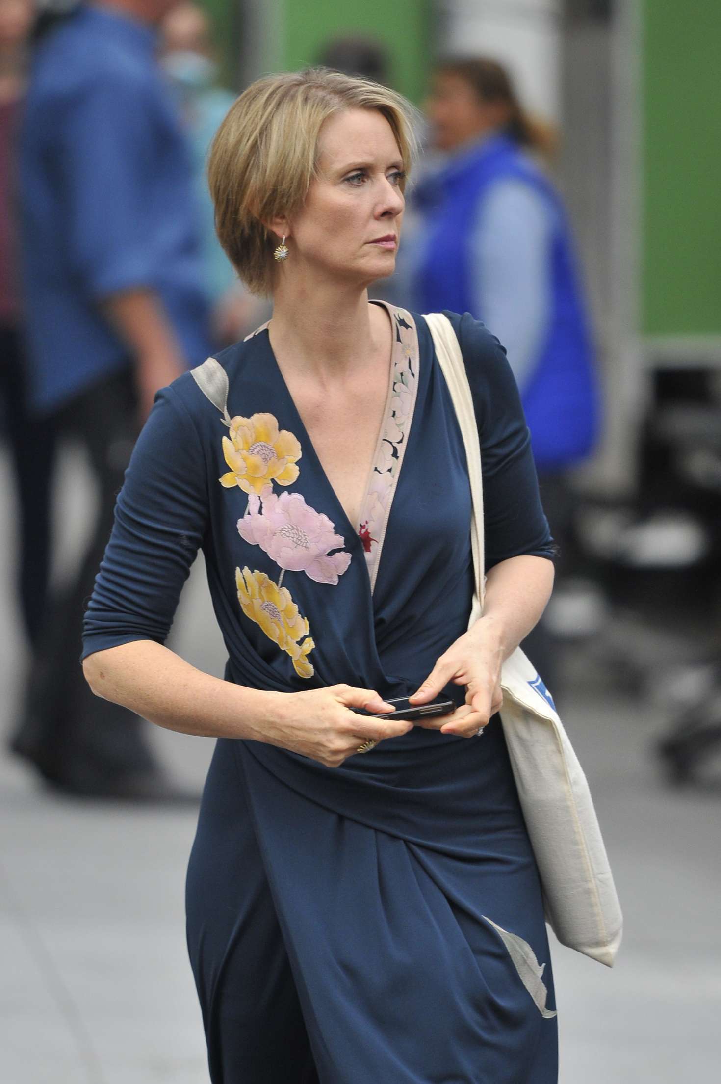 Cynthia Nixon on the set of 'Only Living Boy In New York' at the ...