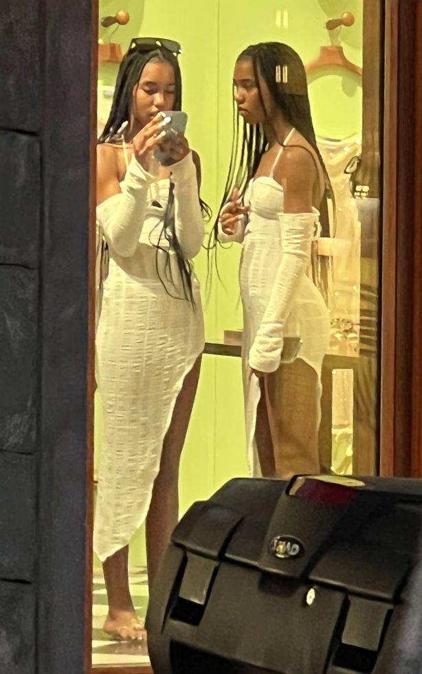 D'Lila - With Jessie Combs seen shopping in St Barth with older sister Chance