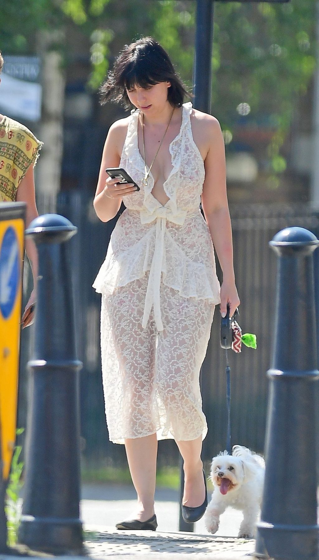 Daisy Lowe in a summery dress out in London