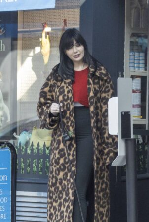 Daisy Lowe - Strolling with her dog in London's Primrose Hill