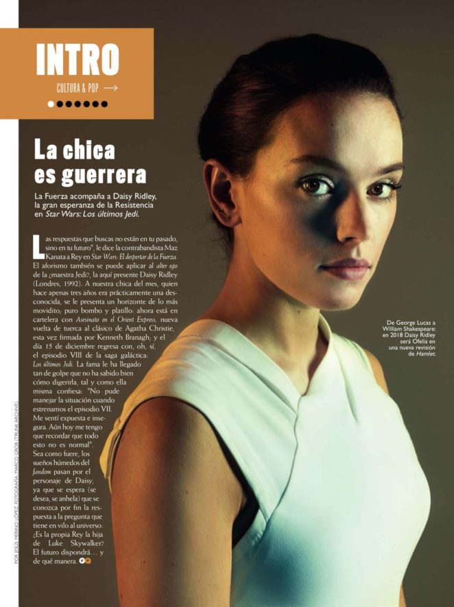 Daisy Ridley - GQ Spain Magazine (December 2017)